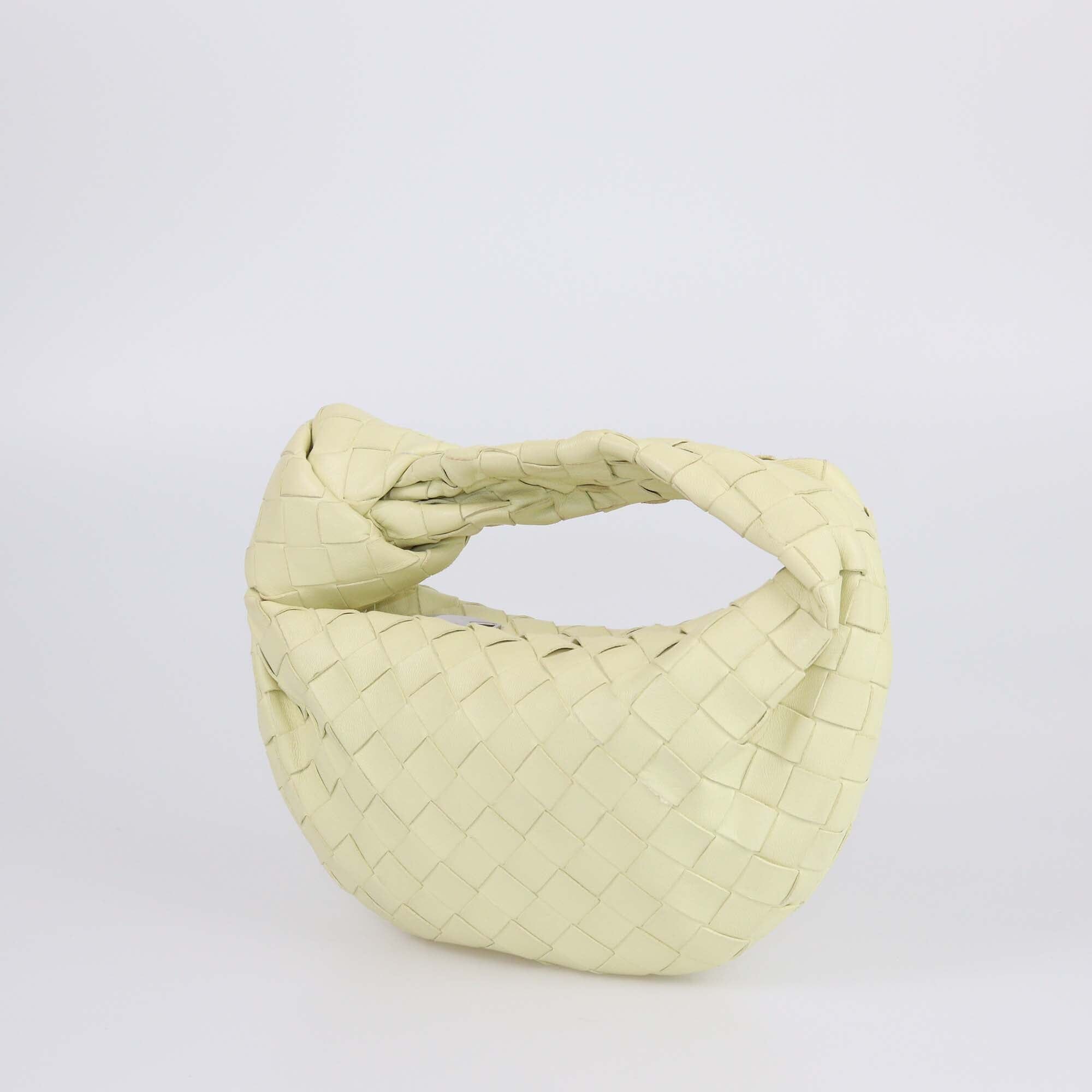 Bottega Veneta Light Yellow Intrecciato Mini Jodie Hobo Womens Bottega Veneta 