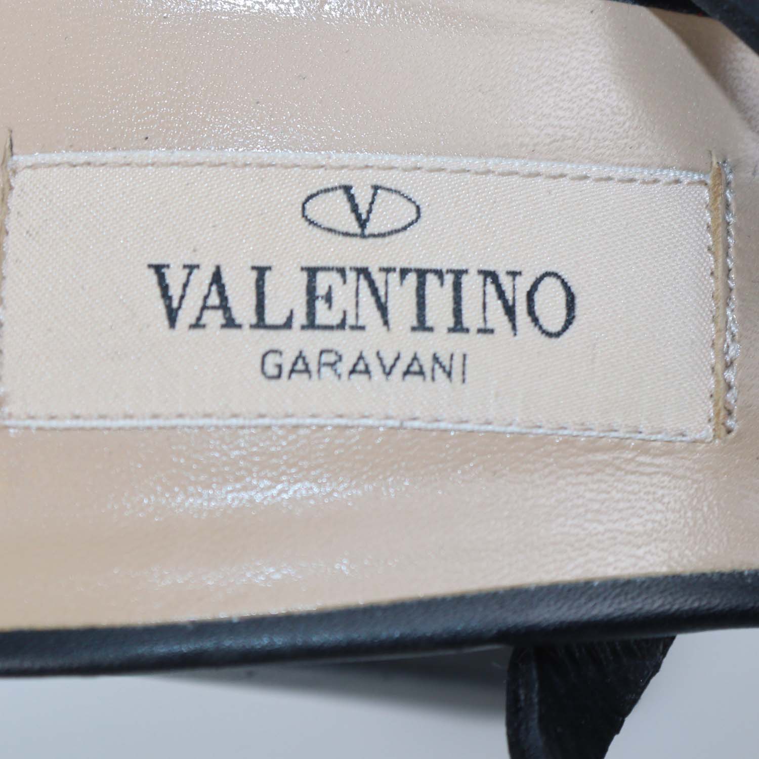 Valentino Black Leather Rockstud Ankle Strap Sandals 90