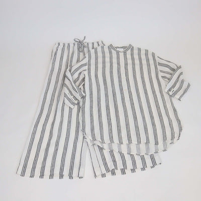 Les 100 Ciels White Linen Kora Long Sleeve Tunic & Trouser Set