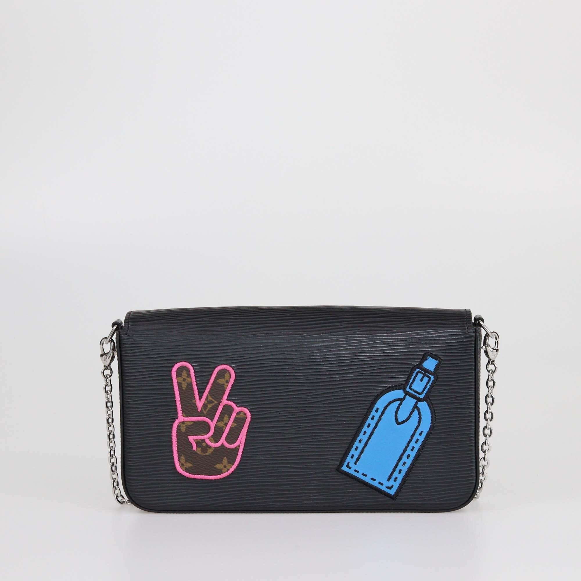 Louis Vuitton Black Epi Patches Felicie Pochette Womens Louis Vuitton 