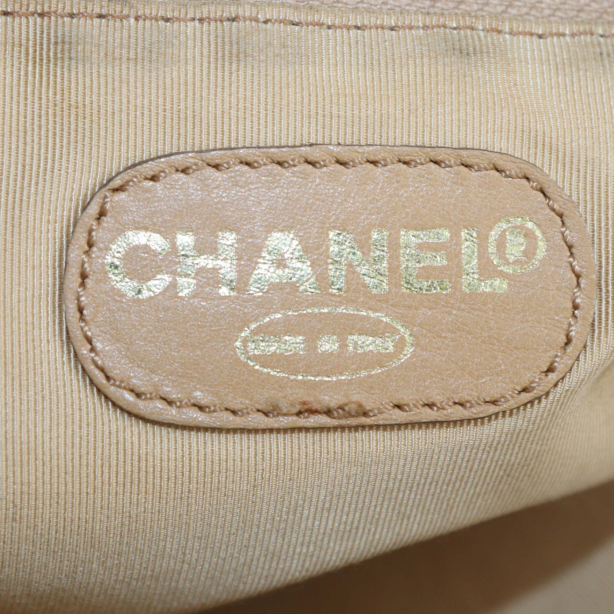 Chanel Caramel Brown Leather CC Embossed Tote