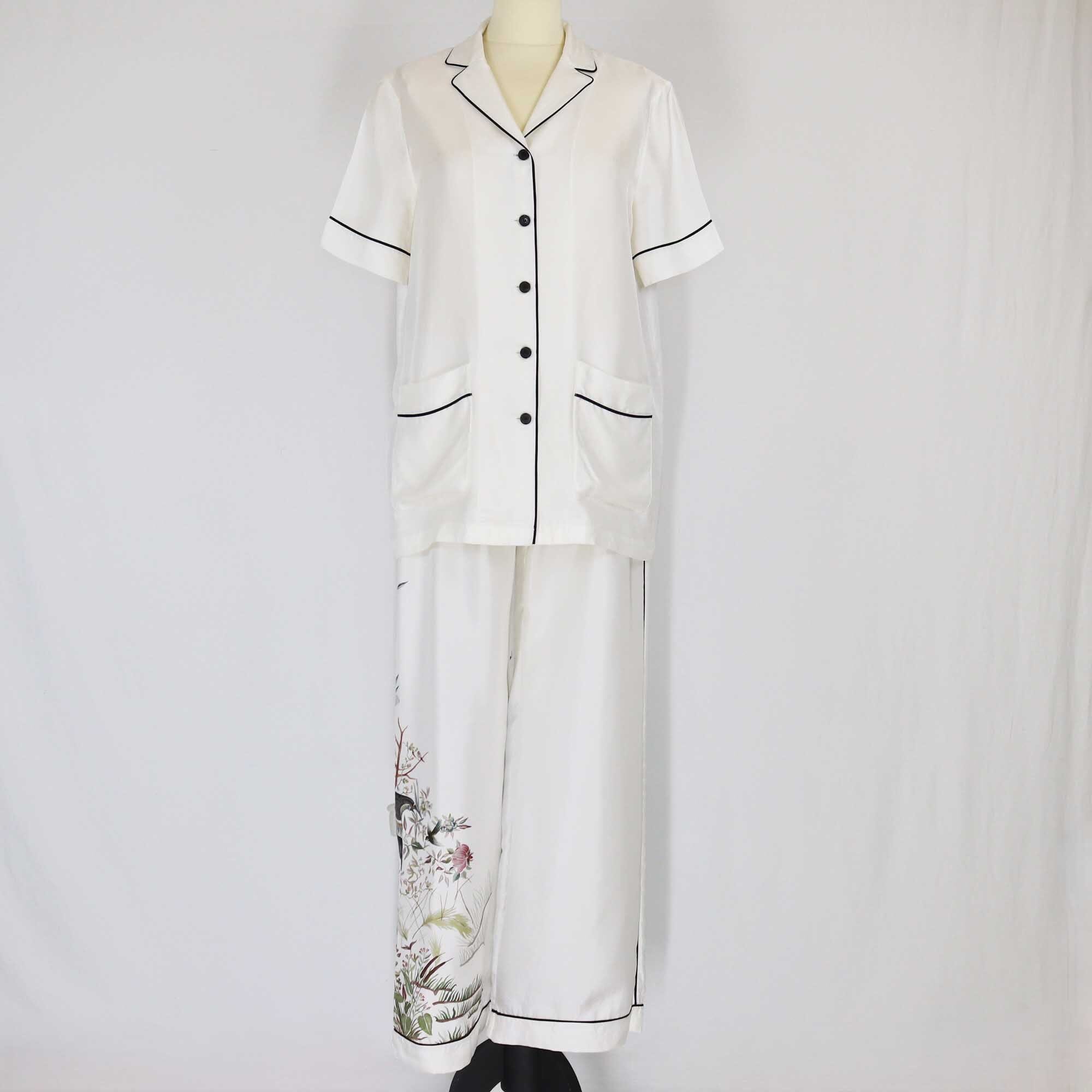 Christian Dior White Chez Moi Short Sleeved Shirt & Pants Set Clothing Christian Dior 