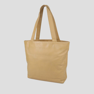 Chanel Caramel Brown Leather CC Embossed Tote