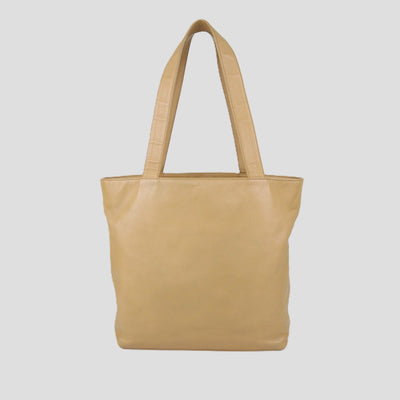 Chanel Caramel Brown Leather CC Embossed Tote