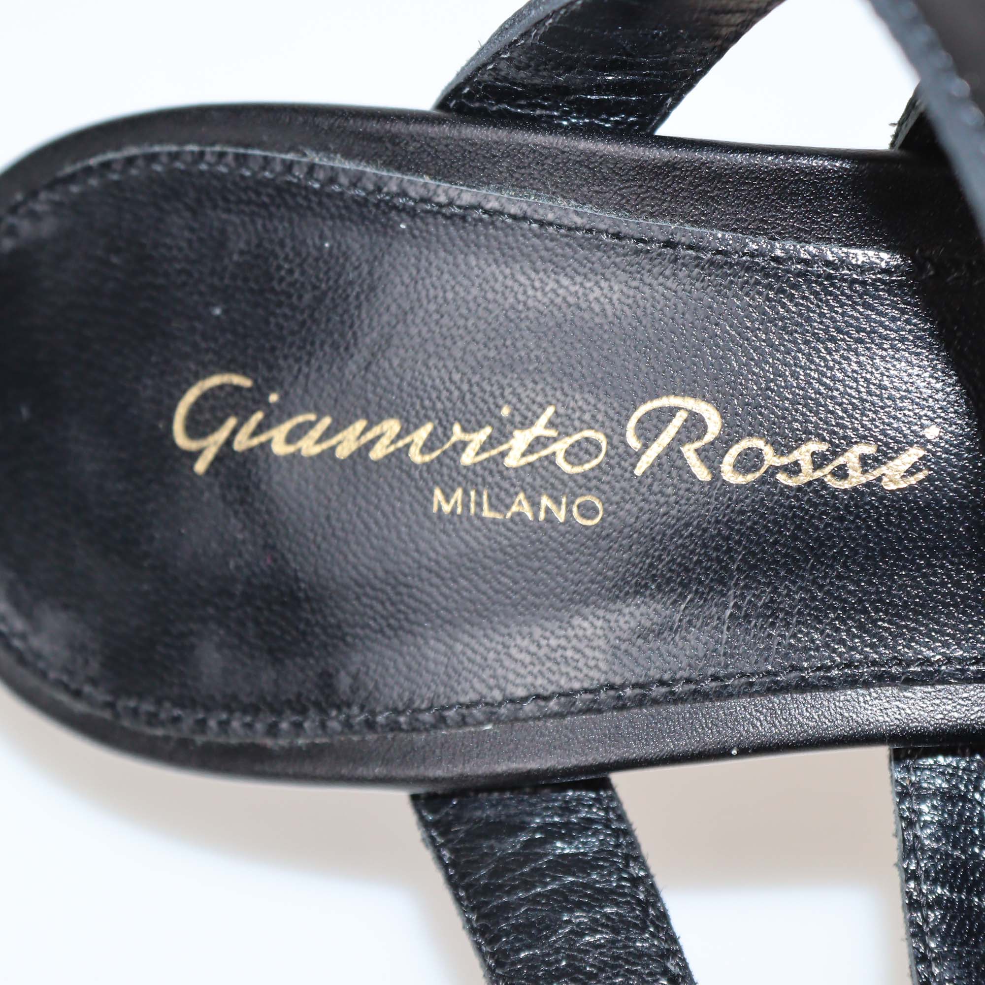 Gianvito Rossi Black Leather Strappy Sandals