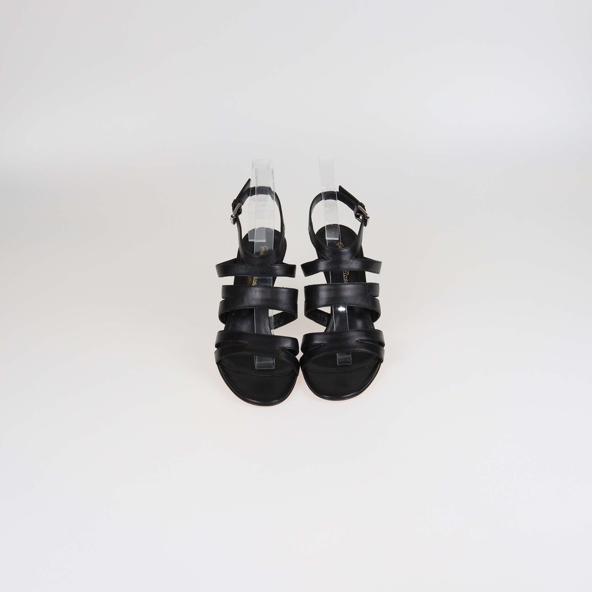 Gianvito Rossi Black Leather Strappy Sandals