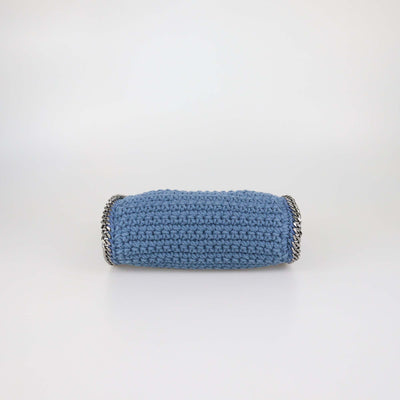 Stella McCartney Blue Crochet Fabric Mini Falabella Tote