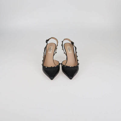Valentino Black Rockstud Slingback Pumps Womens Valentino 