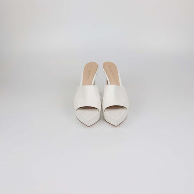 Gianvito Rossi White Leather Betty Platform Mules