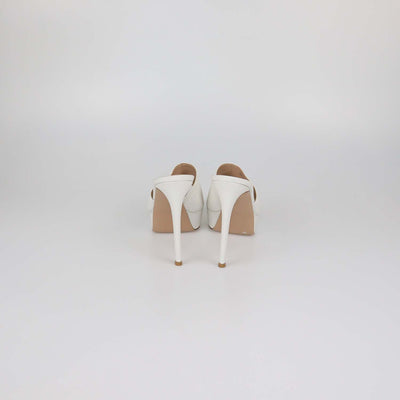 Gianvito Rossi White Leather Betty Platform Mules