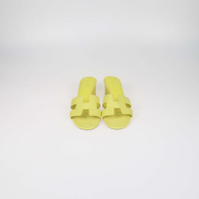 Hermes Lime Epsom Leather Oran Sandals