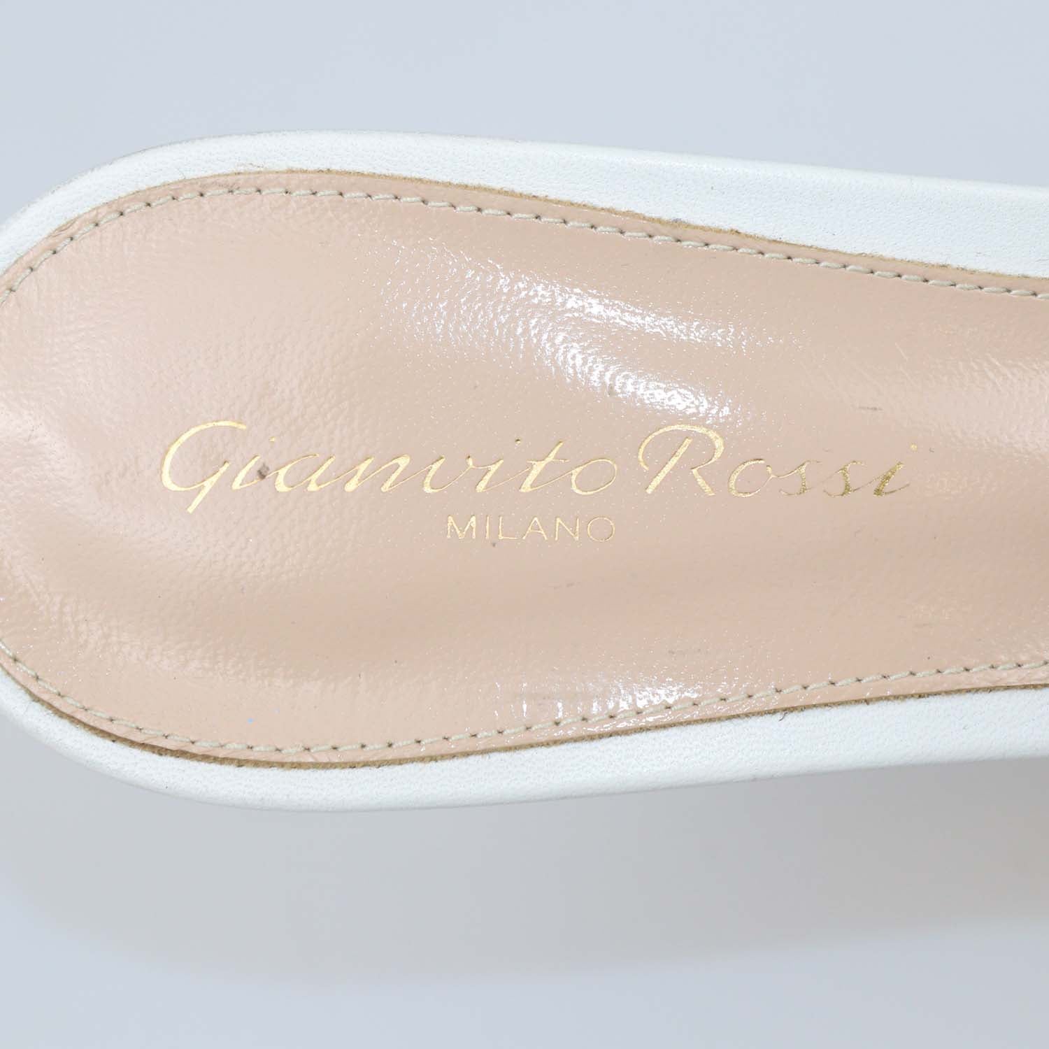 Gianvito Rossi White Leather Betty Platform Mules