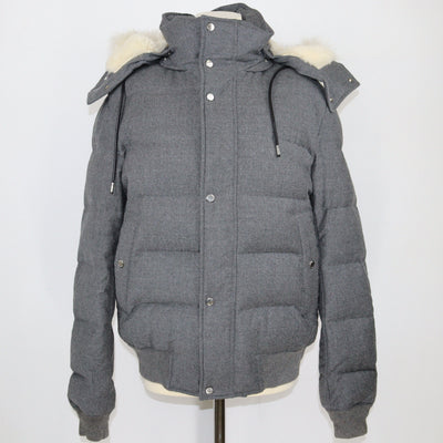 Grey Fur Hooded Jacket Clothings Dior 