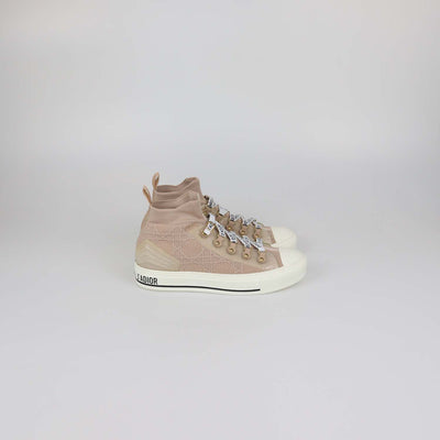 Christian Dior Beige Cannage Knit Fabric Walk'N'Dior High Top Sneakers
