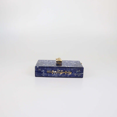 Dolce & Gabbana Blue/Clear Lace Print Acrylic Dolce Box Clutch