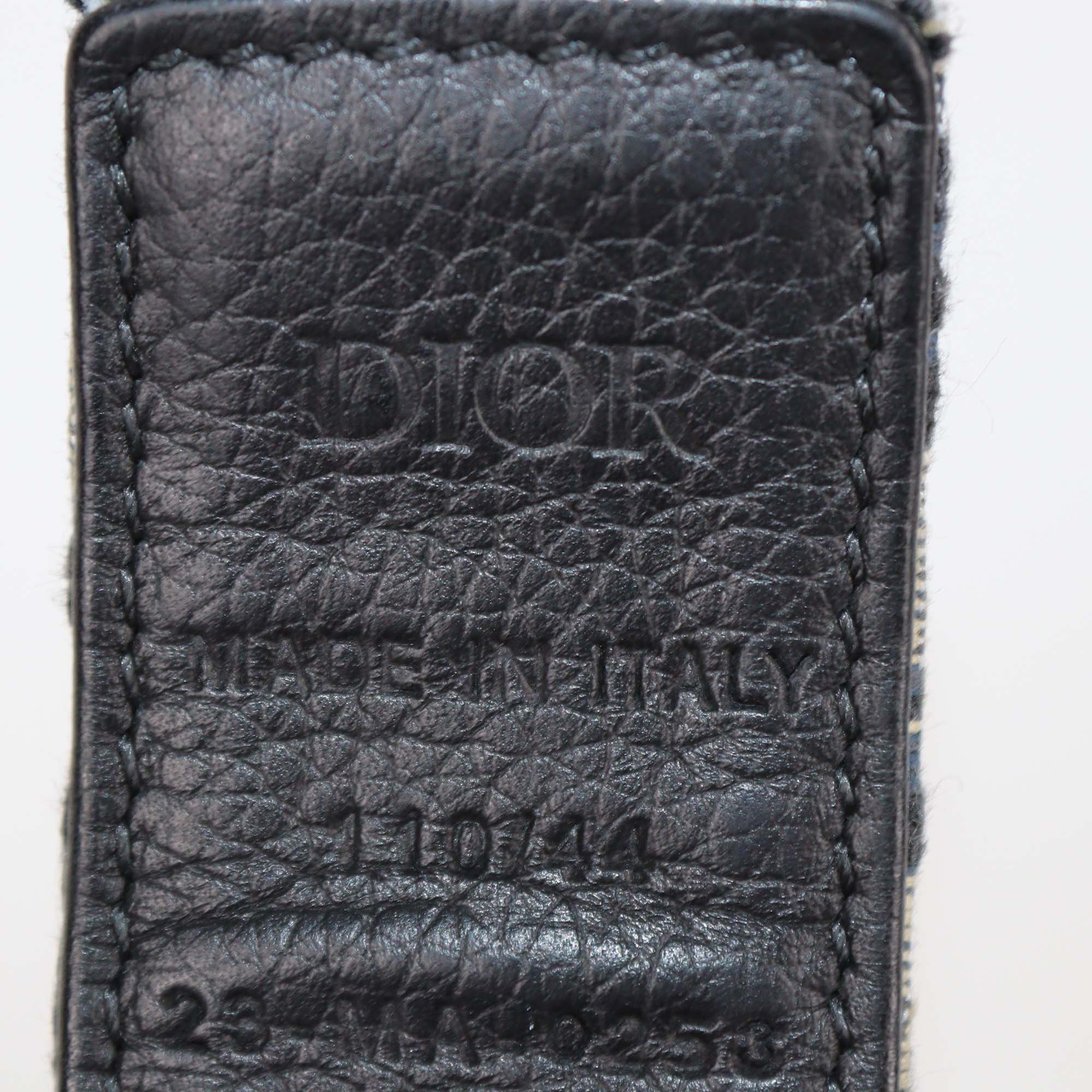 Dior Homme Navy Blue Oblique Jacquard Canvas Reversible CD Belt