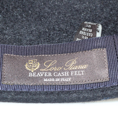 Loro Piana Black/Brown Alligator Trim Riding Cap Womens Loro Piana 
