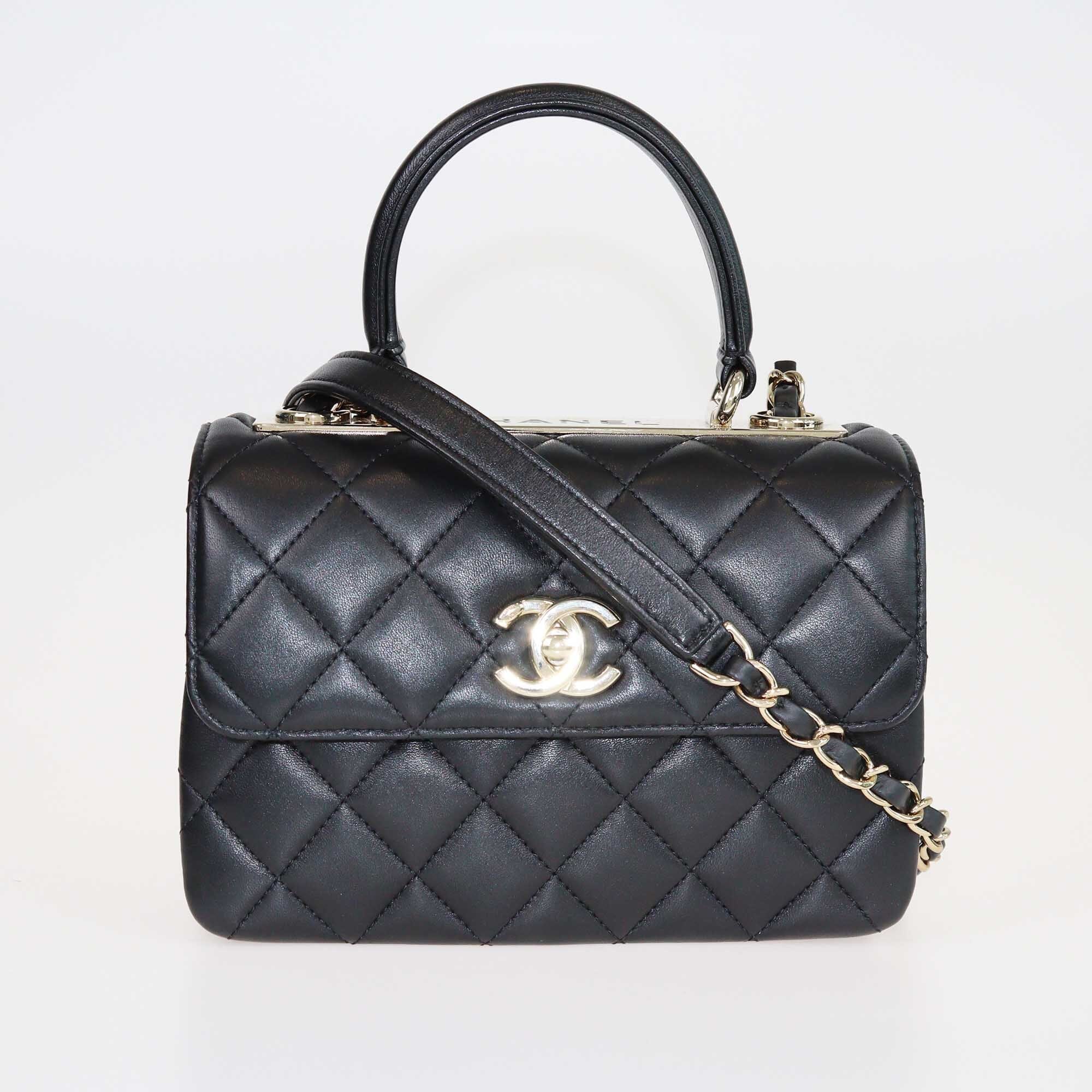 Chanel Black Quilted Mini Trendy CC Top Handle Bag Bags Chanel 