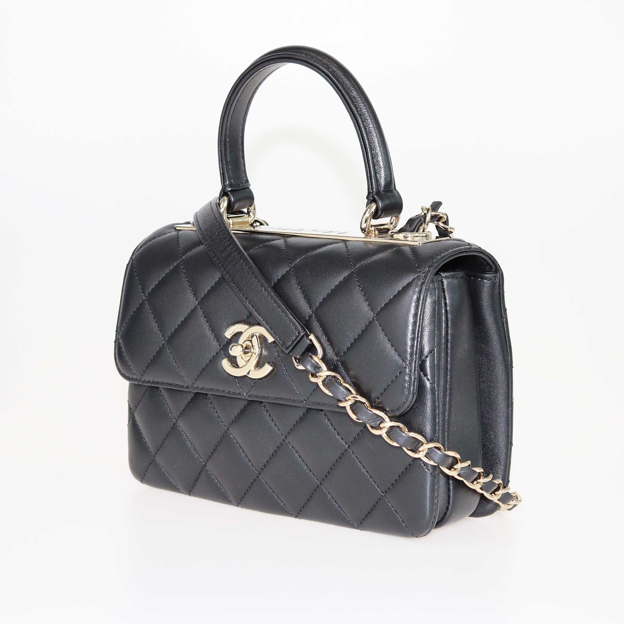 Chanel Black Quilted Mini Trendy CC Top Handle Bag Bags Chanel 