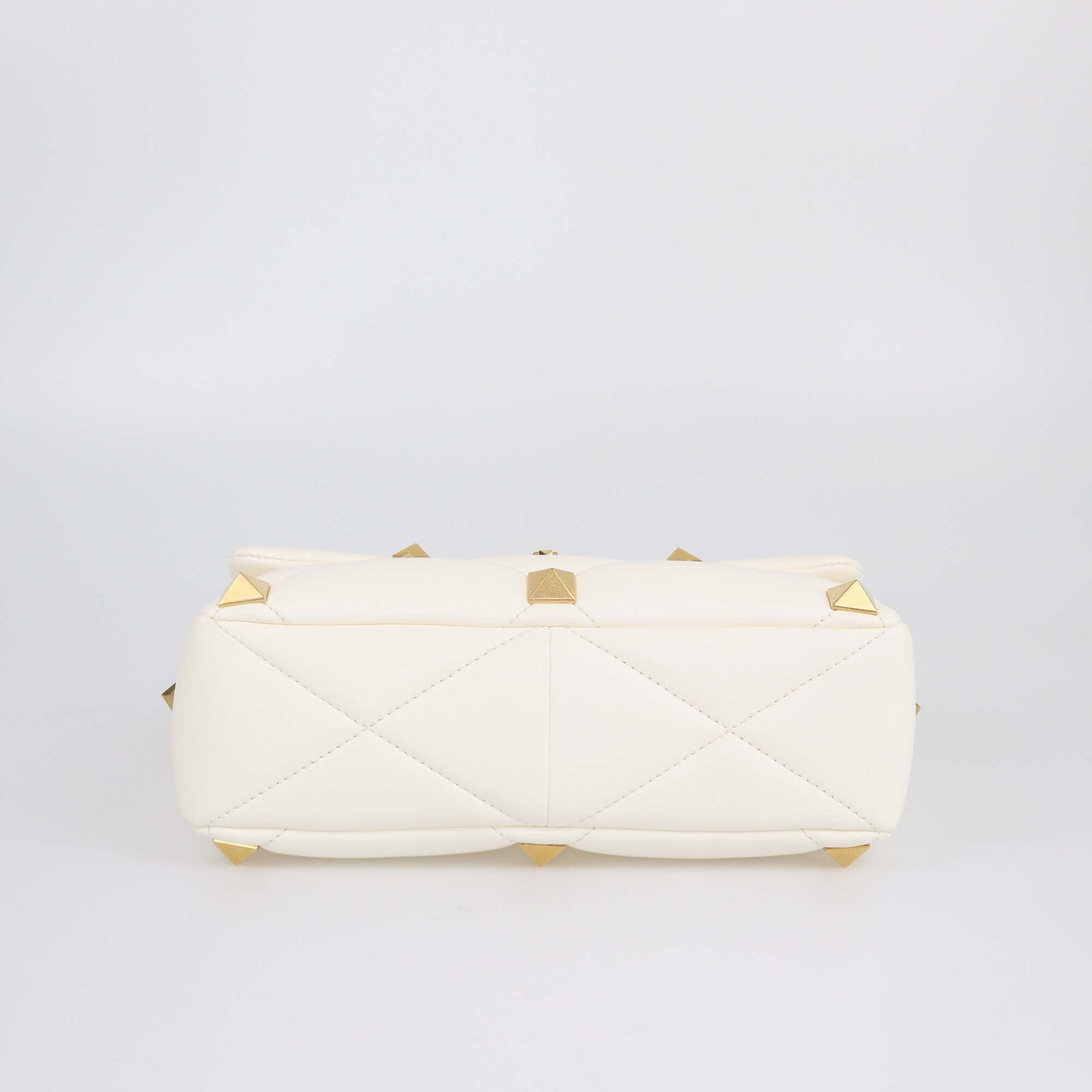 Valentino Off White Large Roman Stud Shoulder Bag Womens Valentino 