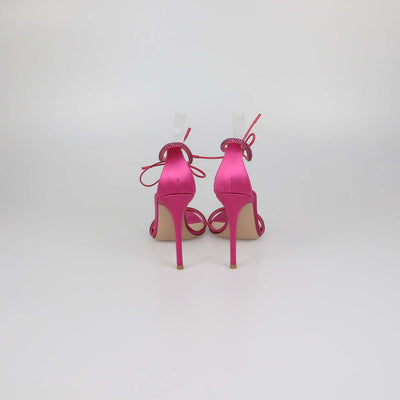 Gianvito Rossi Fuchsia Rhinestone Suede Montecarlo Ankle Strap