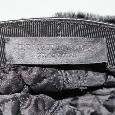 Burberry Black Fur Newsboy Cap Womens Burberry 