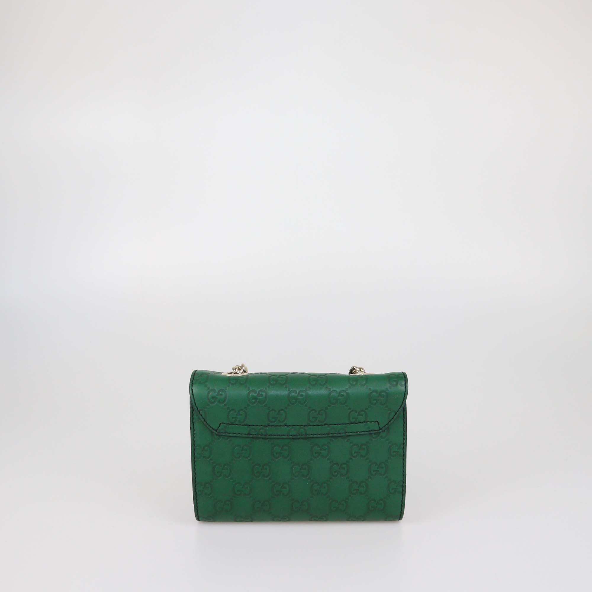 Gucci Green Guccissima Leather Mini Emily Chain Shoulder Bag