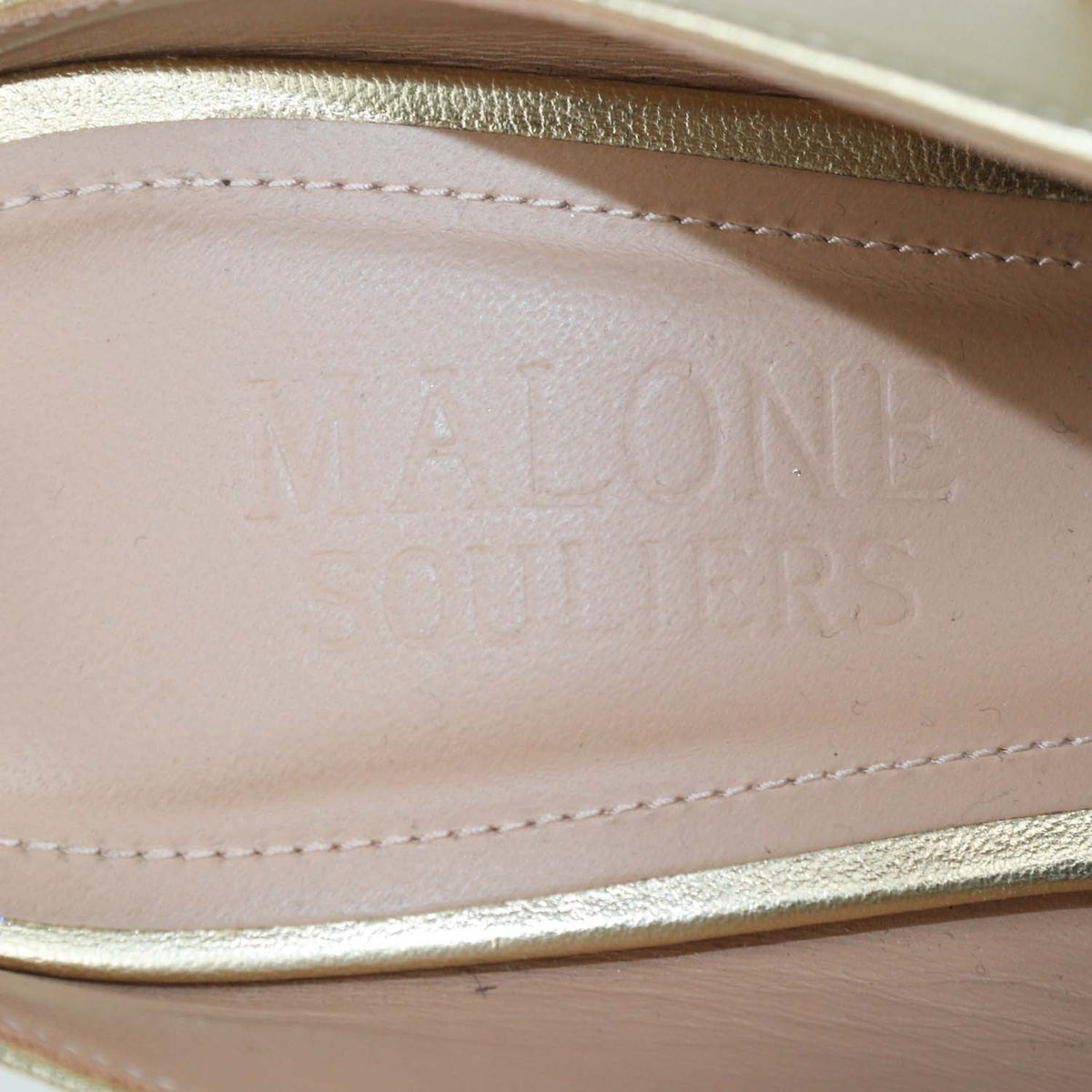 Malone Souliers Gold Metallic Leather Norah Mules