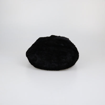 Burberry Black Fur Newsboy Cap Womens Burberry 
