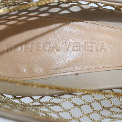 Bottega Veneta Beige Mesh Nylon Stretch Pumps