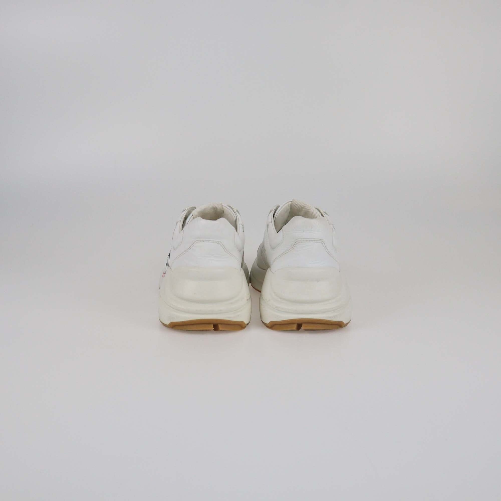 Gucci White Worldwide Print Rython Low Top Sneakers Womens Gucci 
