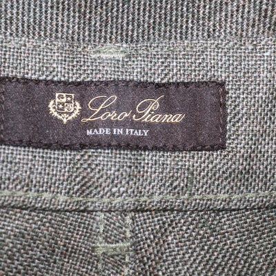Loro Piana Light Green Linen Danbeth Wide Leg Pants