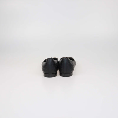 Louis Vuitton Black Monogram Leather Nina Ballerina Flats
