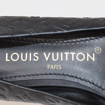 Louis Vuitton Black Monogram Leather Nina Ballerina Flats