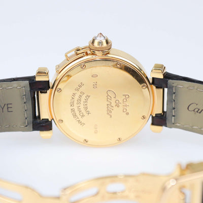 Cartier 18K Rose Gold & Diamond Silver Dial Pasha de Cartier Watch