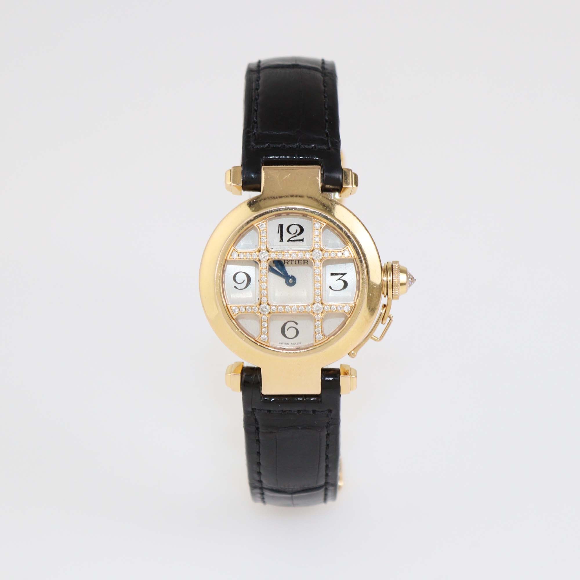 Cartier 18K Rose Gold & Diamond Silver Dial Pasha de Cartier Watch