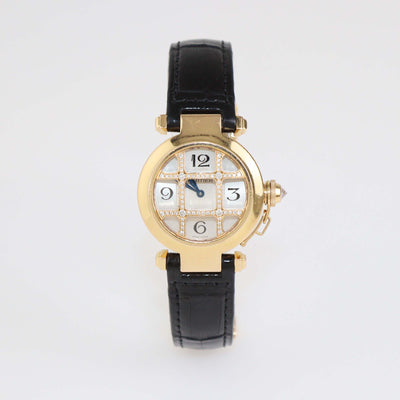 Cartier 18K Rose Gold & Diamond Silver Dial Pasha de Cartier Watch