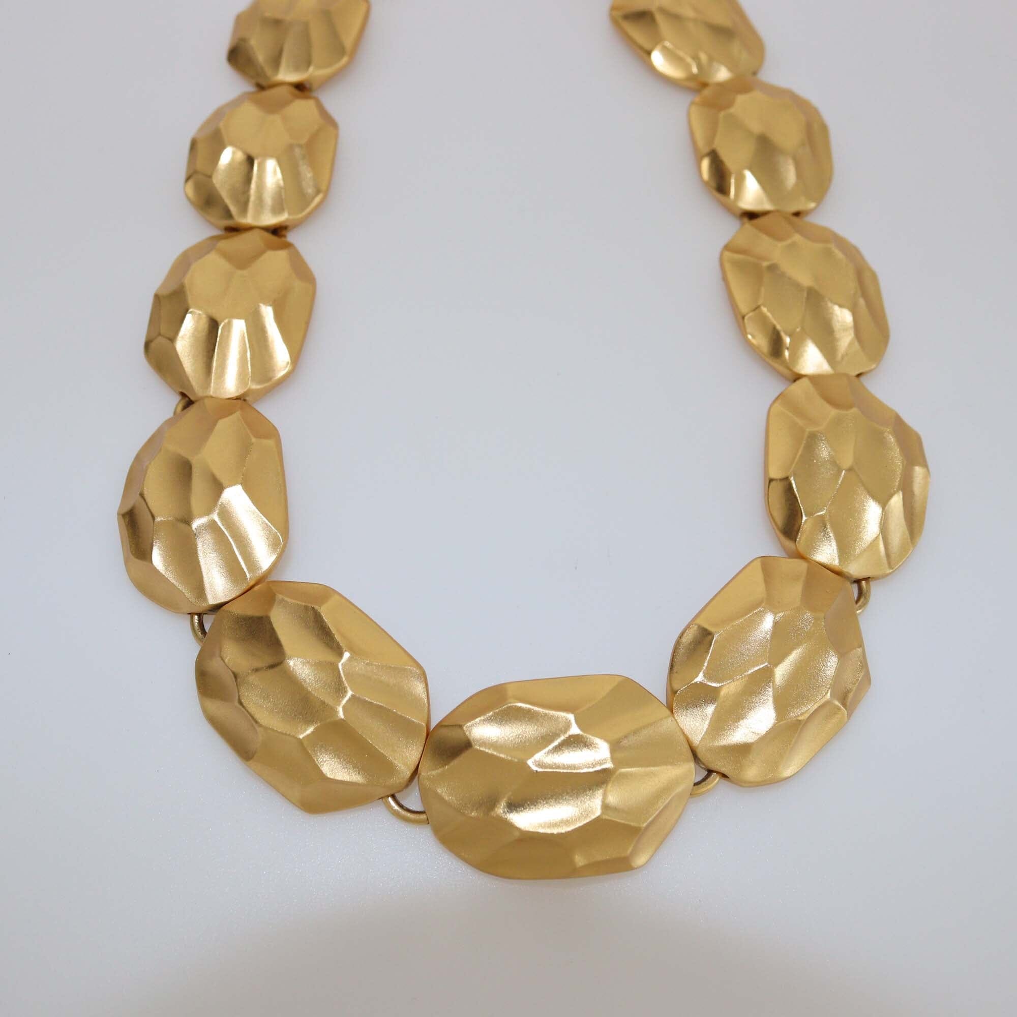 Yves Saint Laurent Gold Tone Honeycomb Link Necklace Womens Yves Saint Laurent 