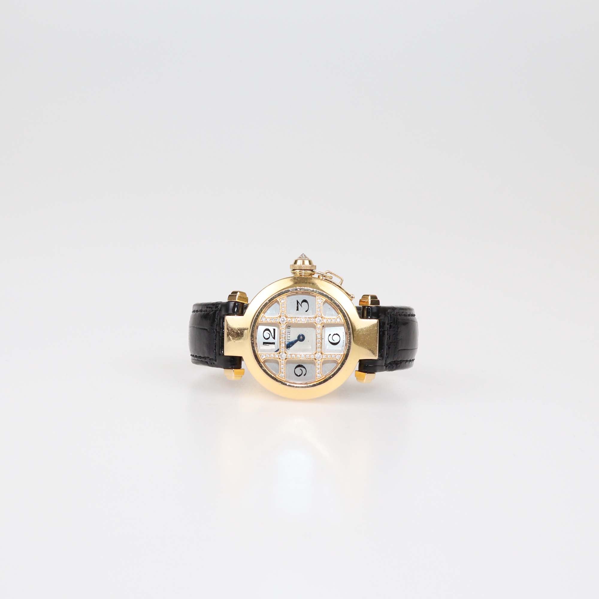 Cartier 18K Rose Gold & Diamond Silver Dial Pasha de Cartier Watch
