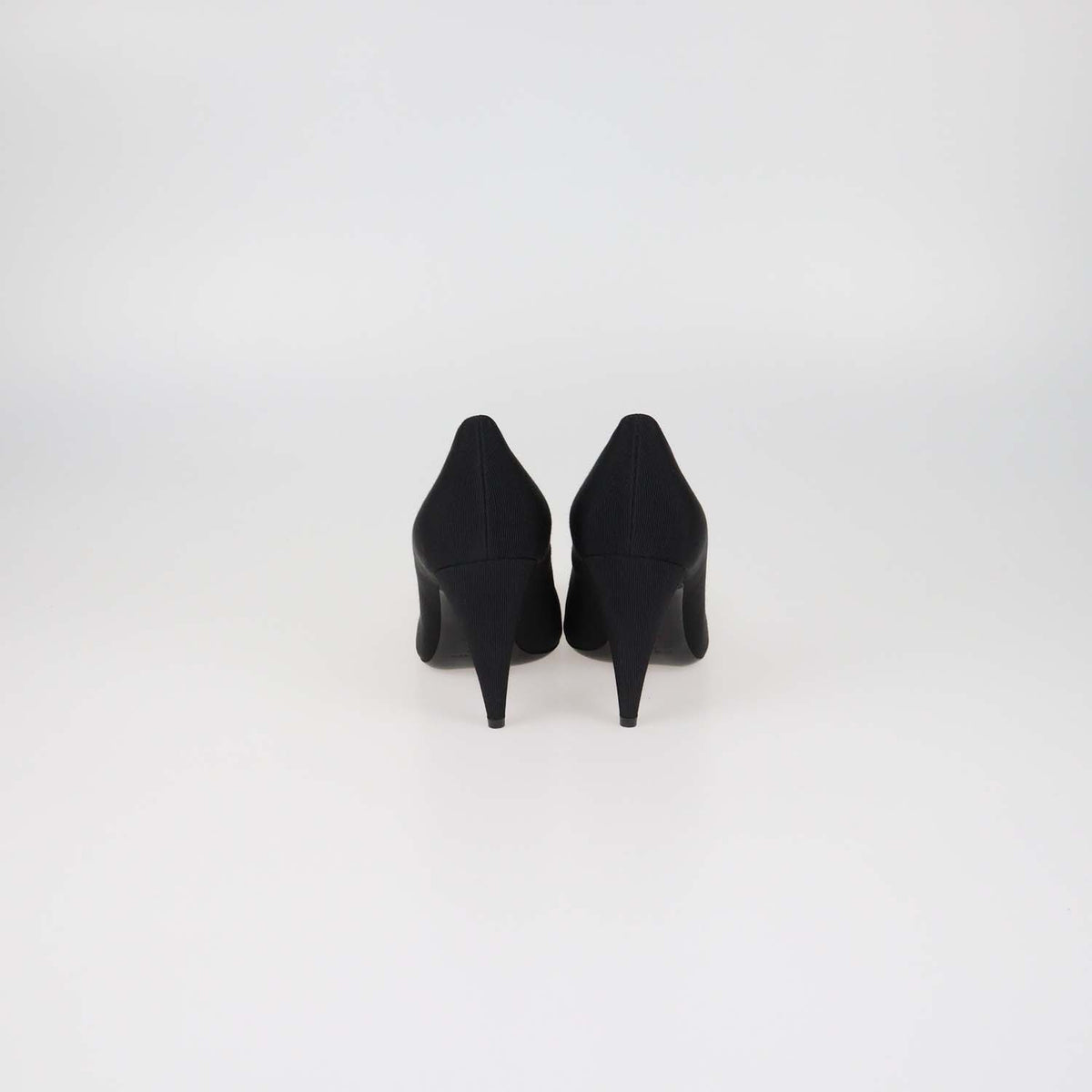 Saint Laurent Black Fabric Chain Embellished Pointed Toe Pumps