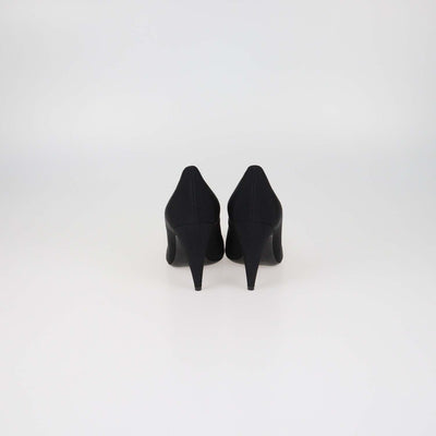 Saint Laurent Black Fabric Chain Embellished Pointed Toe Pumps