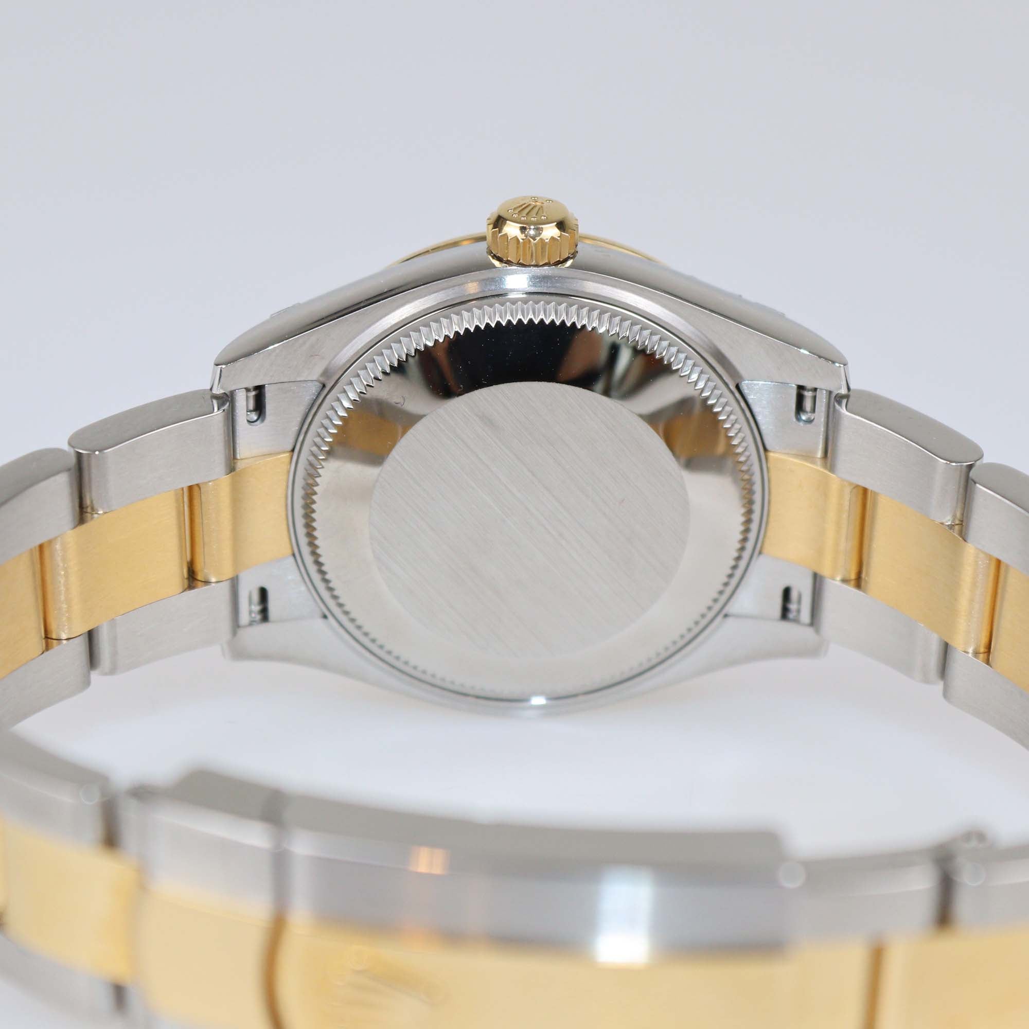 Rolex 18K Yellow Gold Oyster Steel Dark Grey Diamond Dial Datejust 31mm Watch