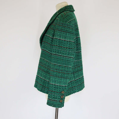 Chanel Green Tweed Twist Lock Jacket