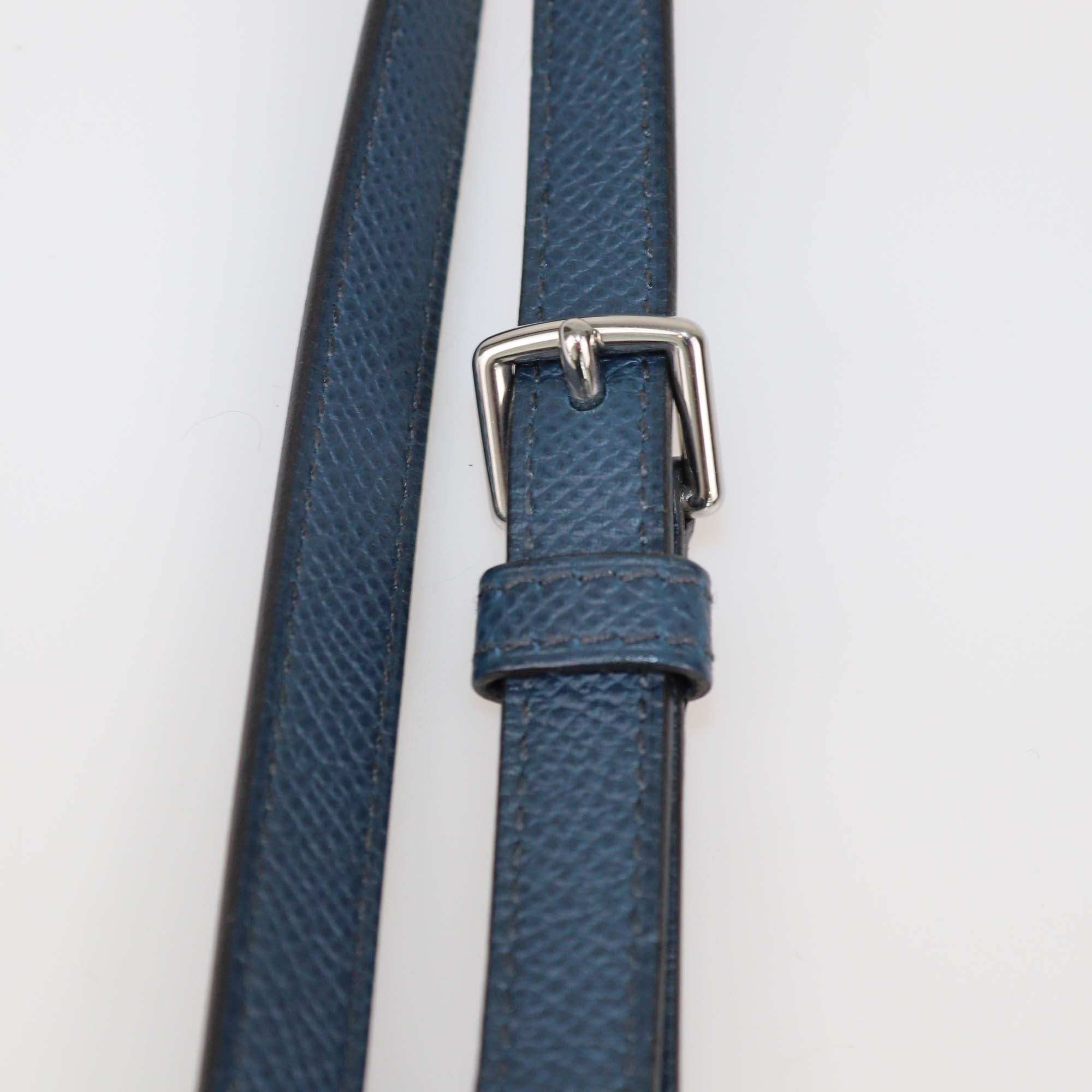 Hermes Bleu de Prusse Epsom Leather Hac a Box Phone Case