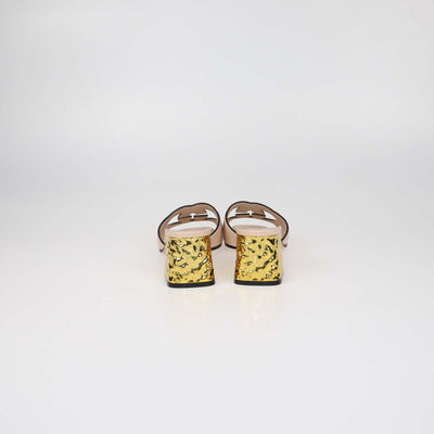 Gucci Light Pink Leather Cut Out Interlocking G Slide Sandals