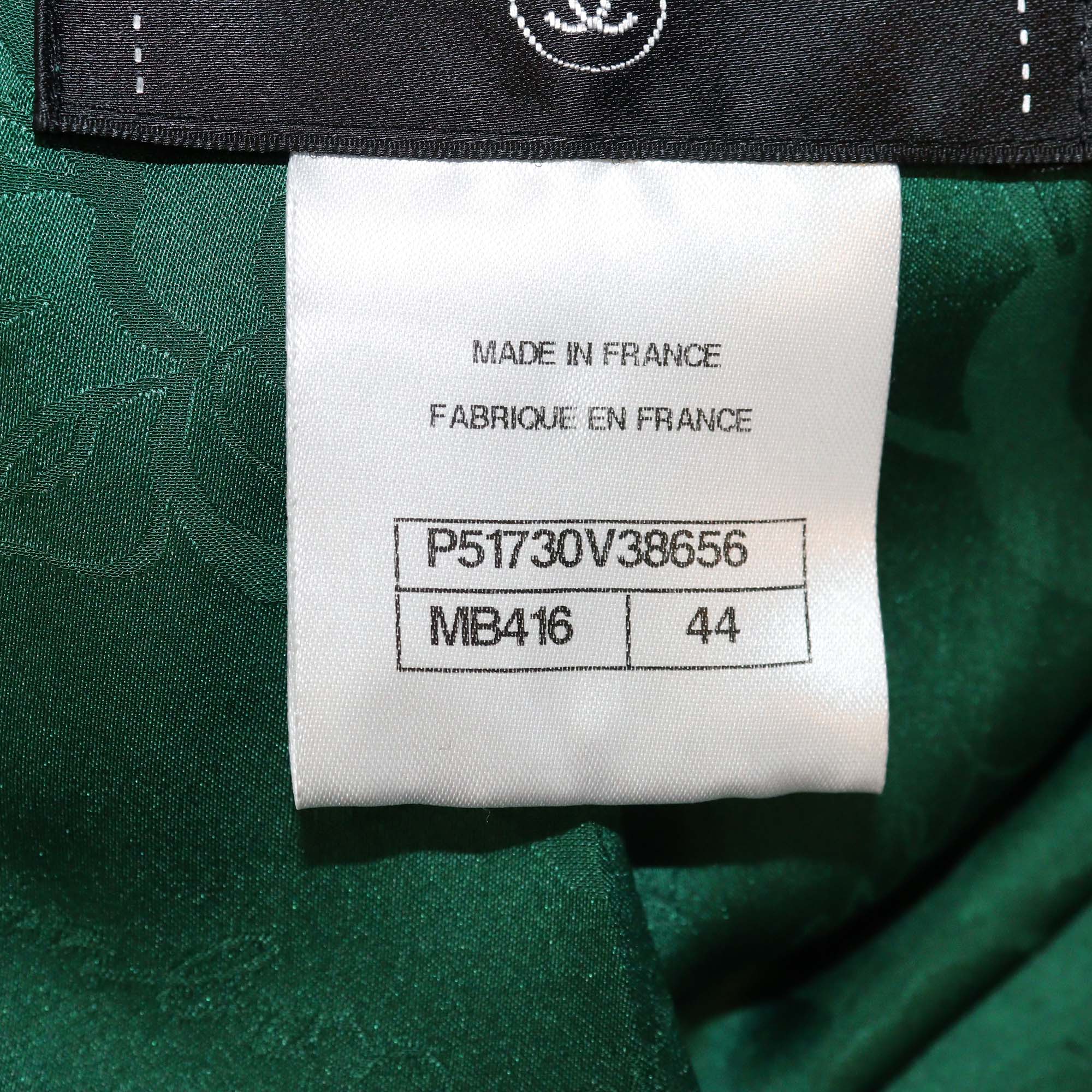 Chanel Green Tweed Twist Lock Jacket