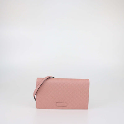 Gucci Old Rose Microguccissima Leather Wallet Crossbody Bag