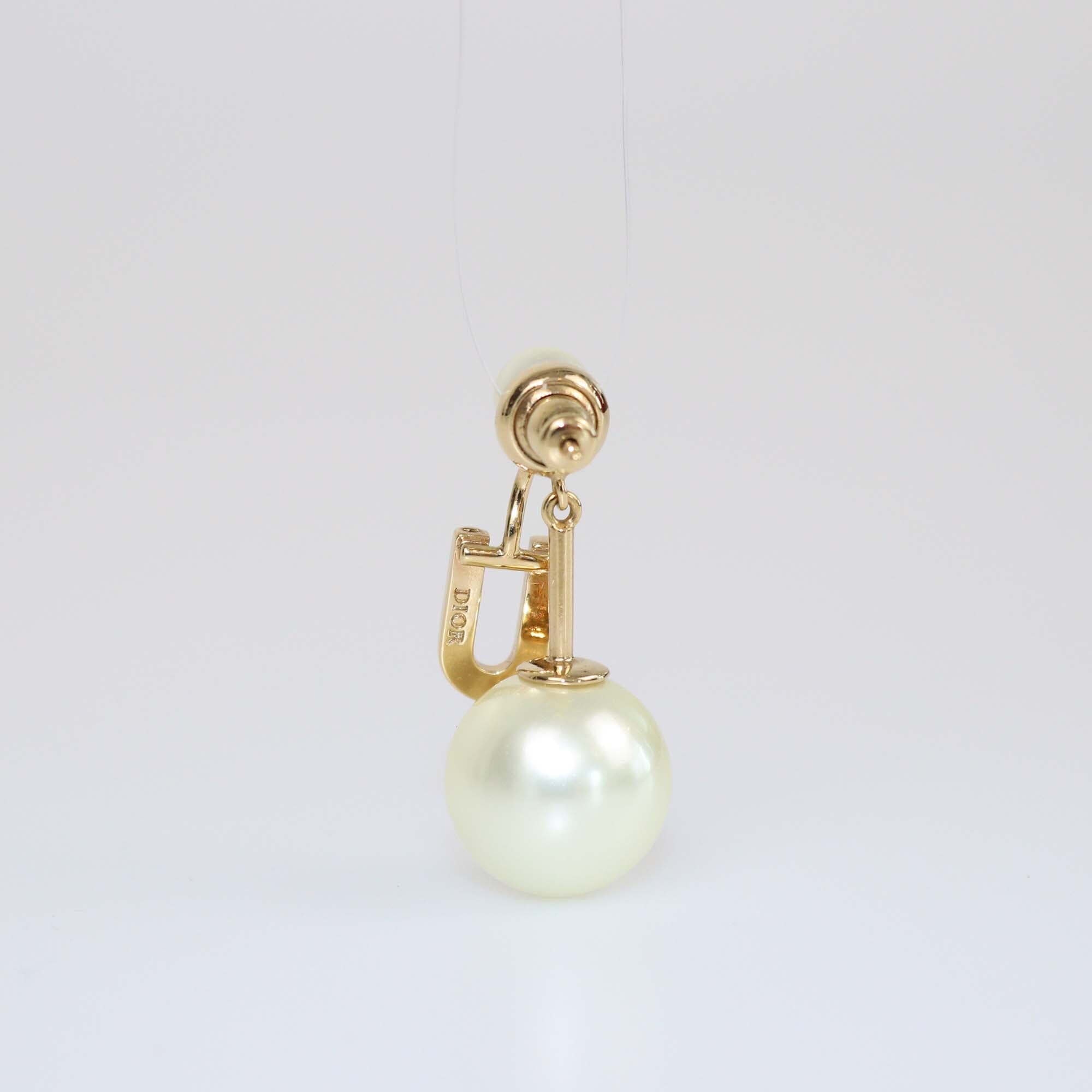 Christian Dior My ABC Faux Pearl Gold Tone Single Earring Womens Christian Dior 