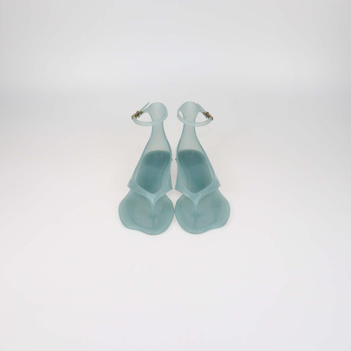 Chloe Blue TPU Jelly Ankle Strap Thong Sandals