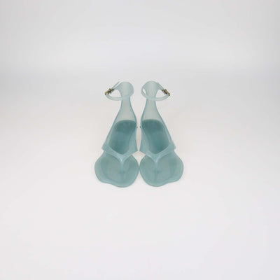 Chloe Blue TPU Jelly Ankle Strap Thong Sandals